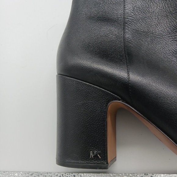 Michael Kors Woman's Size 11M Black Leather Zip Ankle Booties Heeled Boots - Picture 7 of 7